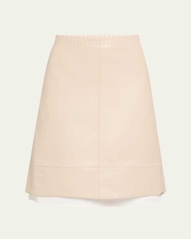 Aubria Layered Faux Leather Skirt
